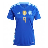 Camiseta Argentina Julian Alvarez #9 Segunda Equipación Replica Copa America 2024 para mujer mangas cortas